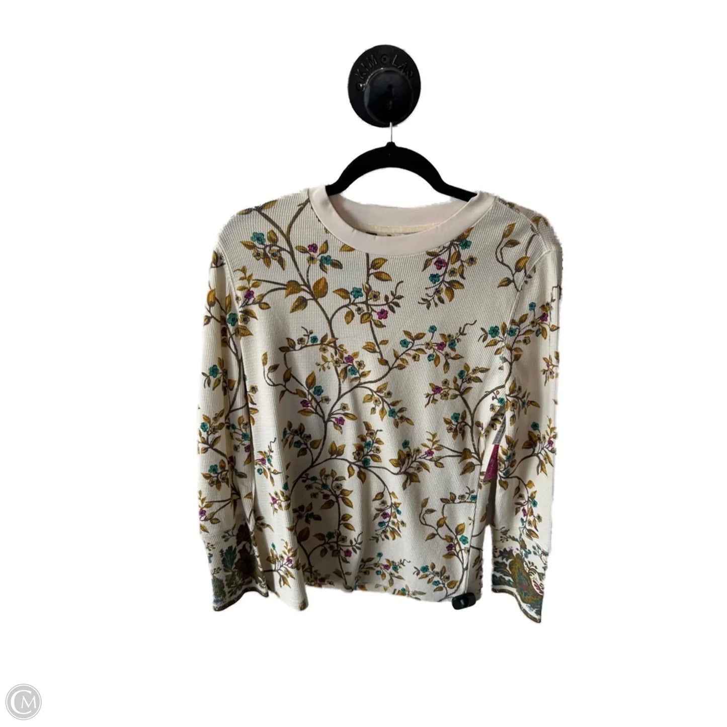 Top Long Sleeve By Sundance In Cream & Yellow, Size: L