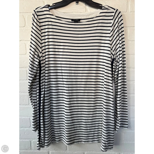 Top Long Sleeve By J. Jill In Blue & Cream, Size: M