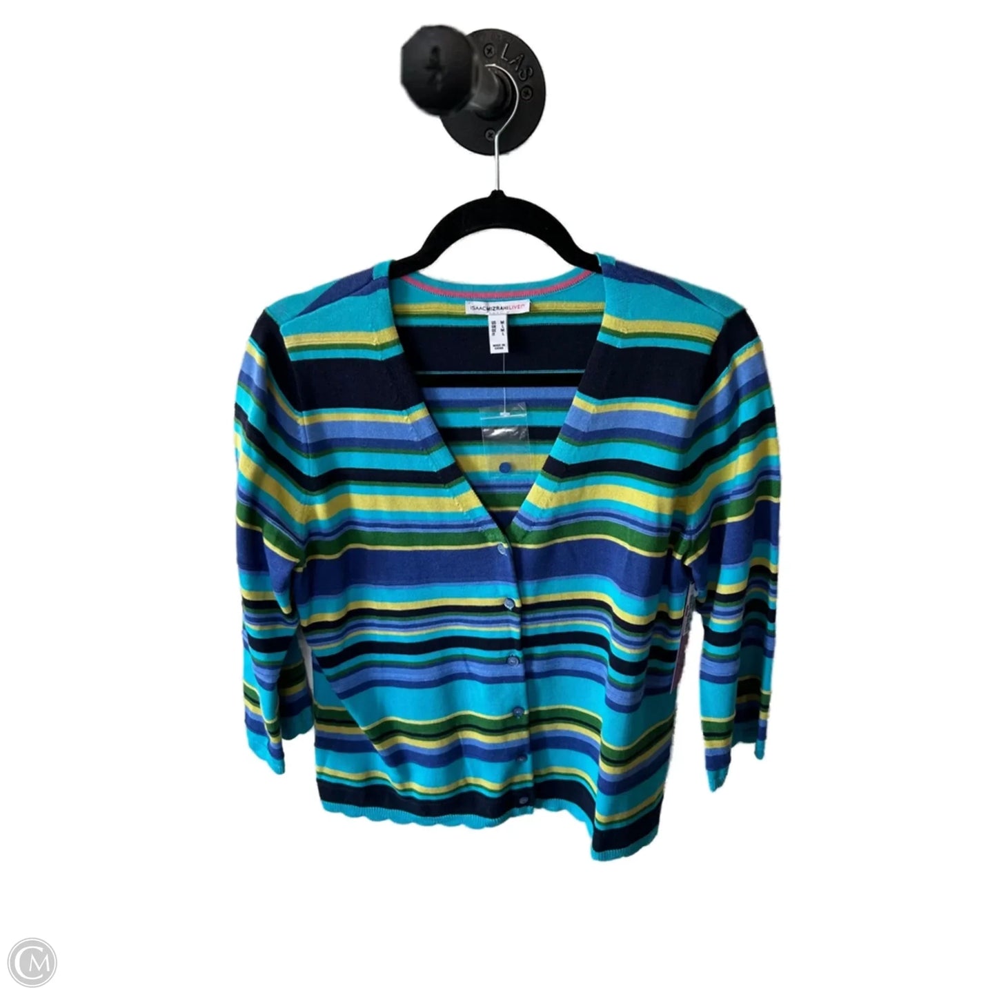 Sweater Cardigan By Isaac Mizrahi Live Qvc In Blue & Purple, Size: M