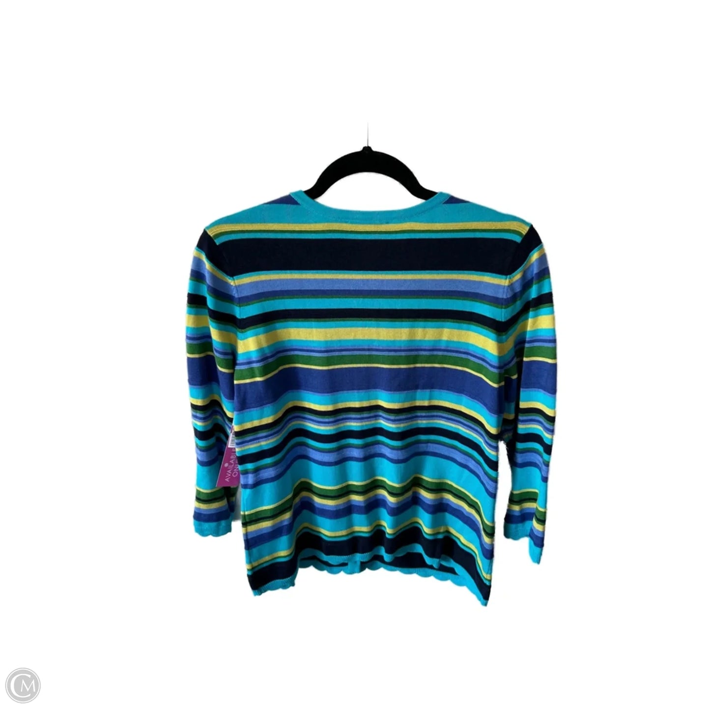 Sweater Cardigan By Isaac Mizrahi Live Qvc In Blue & Purple, Size: M