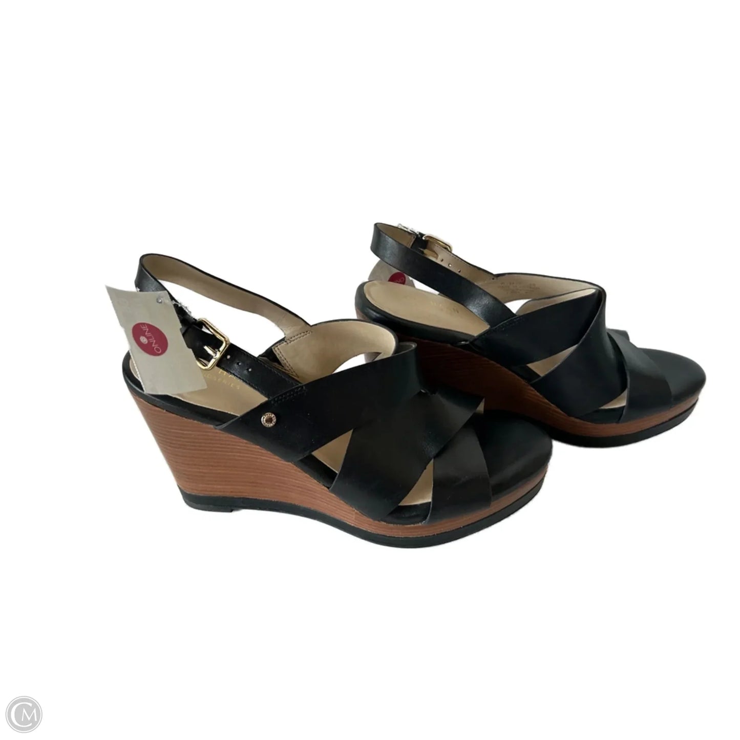 Sandals Heels Wedge By Cole-haan In Black, Size: 8