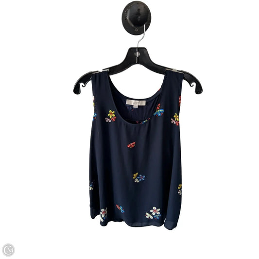 Top Sleeveless By Loft In Navy, Size: L
