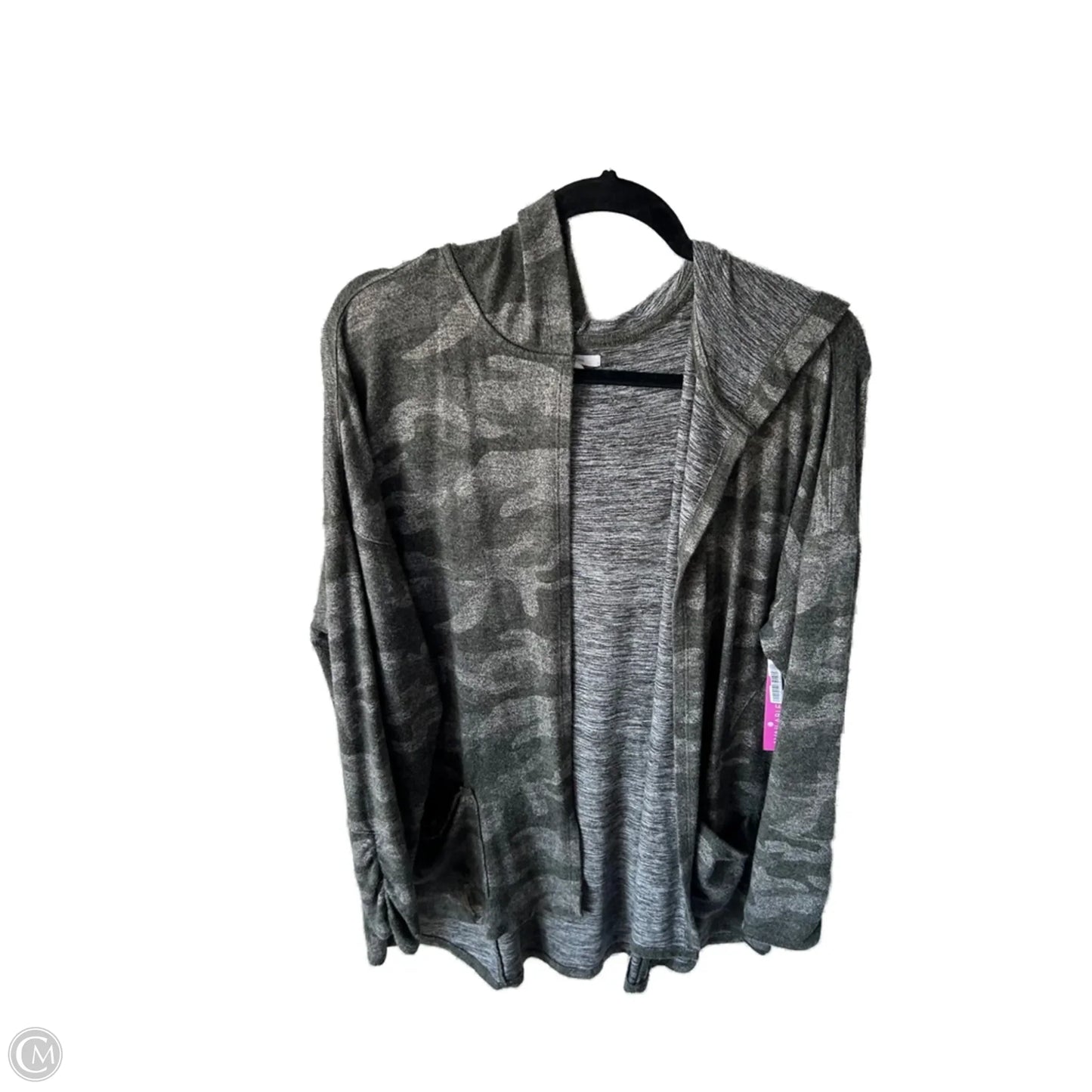 Sweater Cardigan By Maurices In Green & Grey, Size: 1x