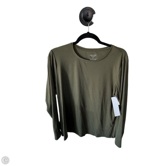 Top Long Sleeve By Nine West Apparel In Green, Size: Xl