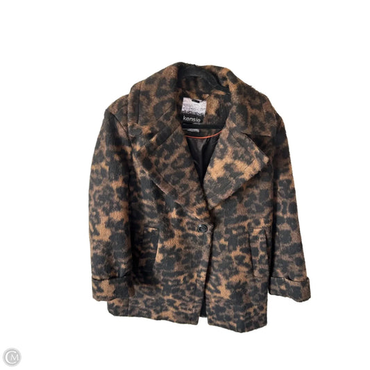 Coat Peacoat By Kensie In Black & Brown, Size: L