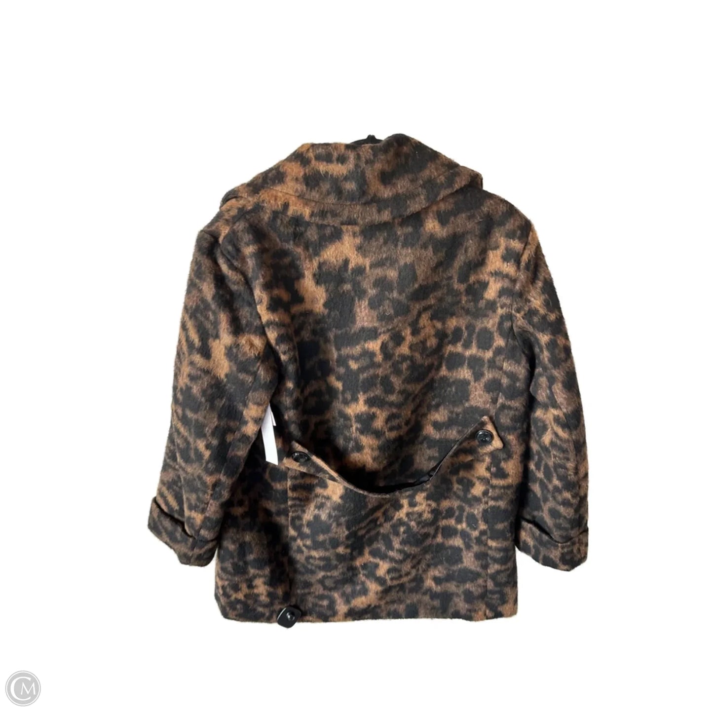 Coat Peacoat By Kensie In Black & Brown, Size: L