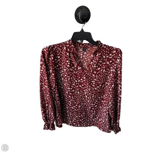 Top Long Sleeve By Shein In Red & White, Size: L