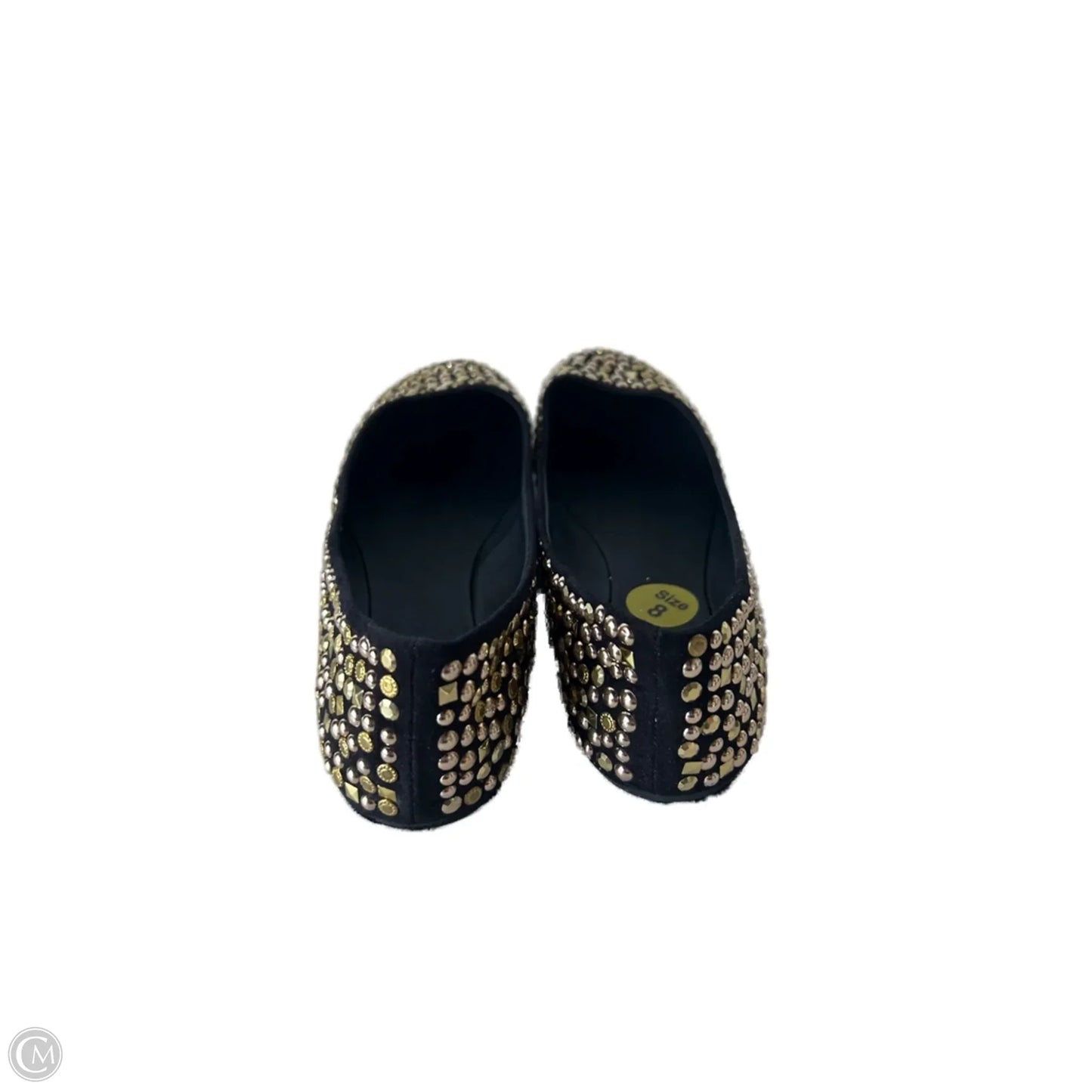 Shoes Flats By Candies In Black & Gold, Size: 8