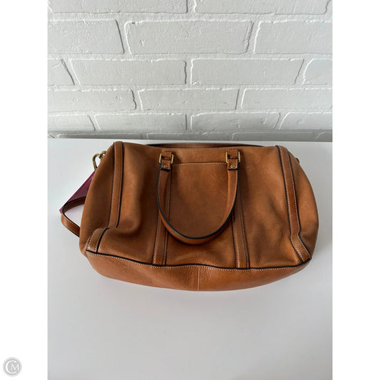 Handbag Leather By Fossil, Size: Medium