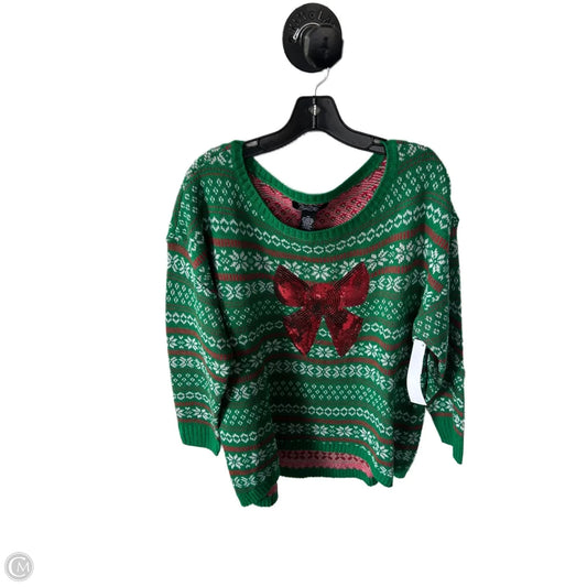 Sweater By Clothes Mentor In Green & Red, Size: 2x