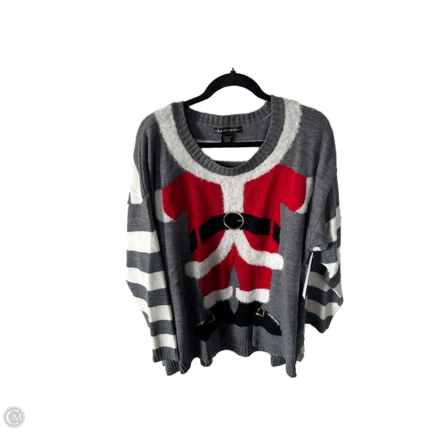 Sweater By United States Sweaters In Grey & Red, Size: 3x