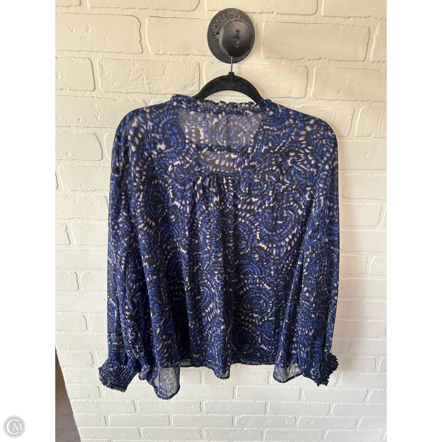 Top Long Sleeve By Maurices In Black & Blue, Size: 2x