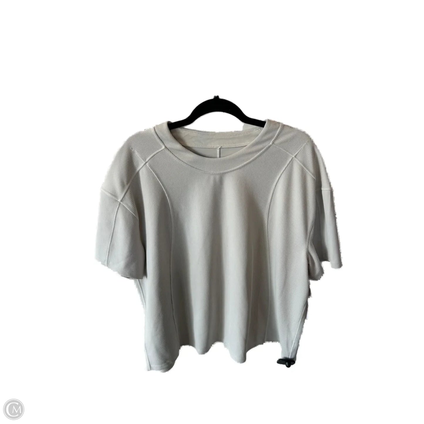 Athletic Top Short Sleeve By Lululemon In Beige, Size: Xl