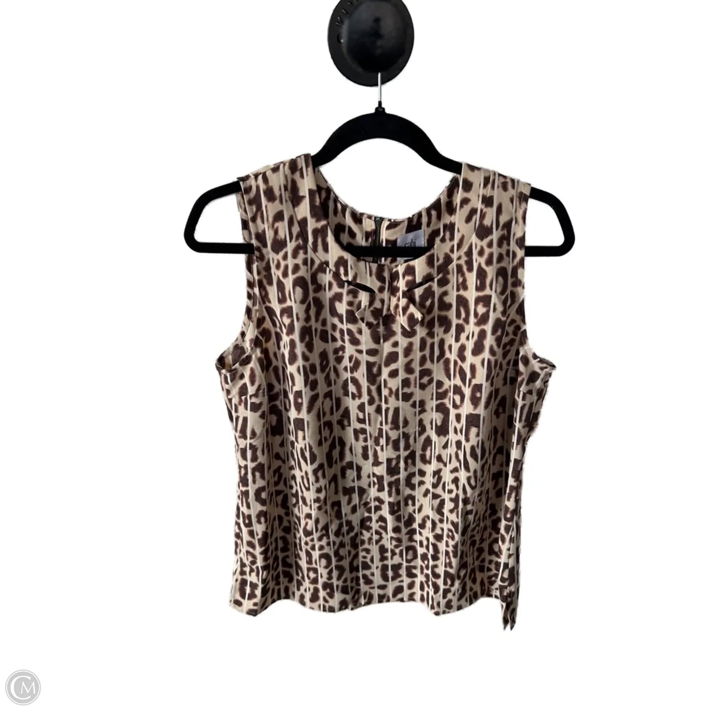 Top Sleeveless By Cabi In Brown & Cream, Size: M
