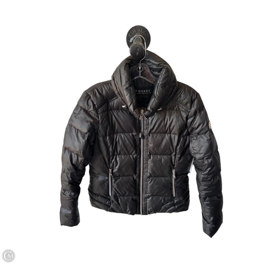 Jacket Puffer & Quilted By Guess In Black, Size: M