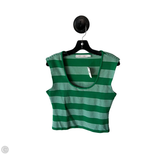 Top Sleeveless By Bishop + Young In Green & White, Size: M
