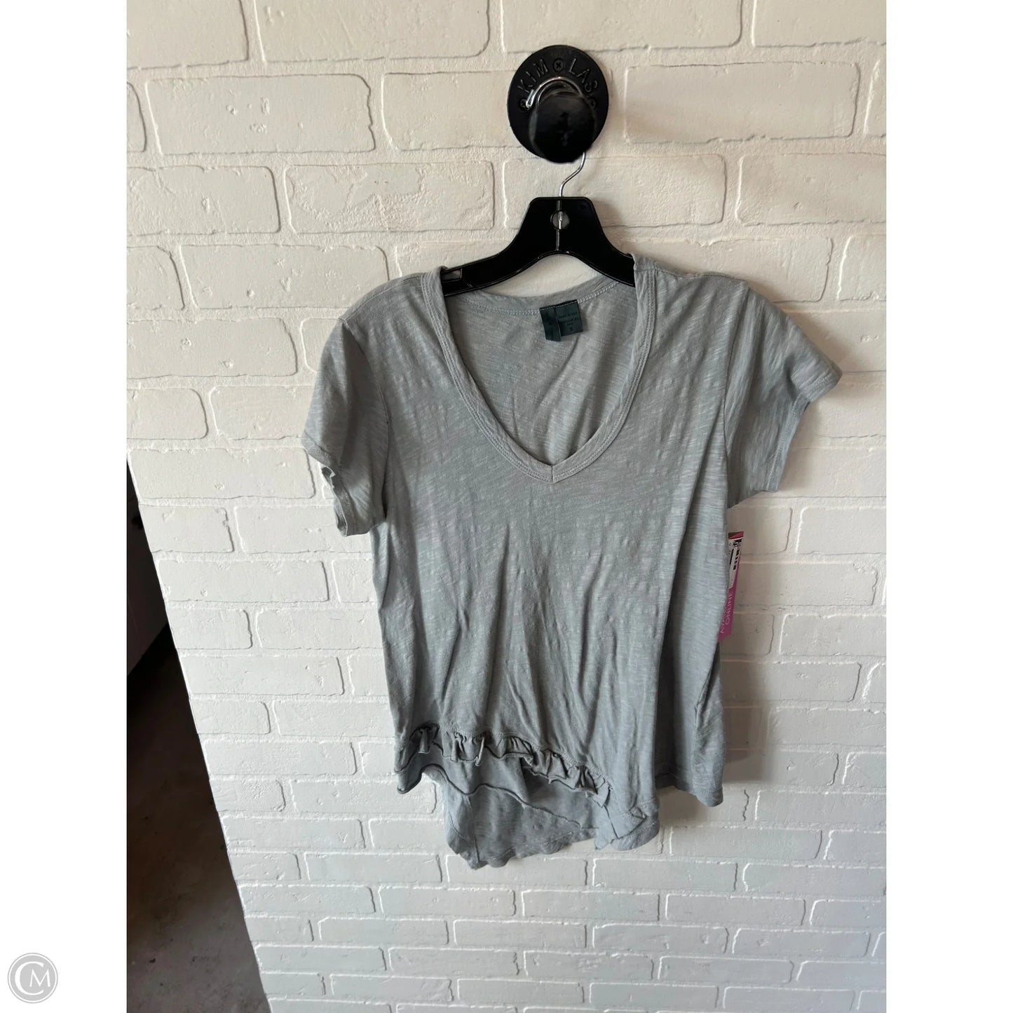 Top Short Sleeve By Left Of Center In Grey, Size: S