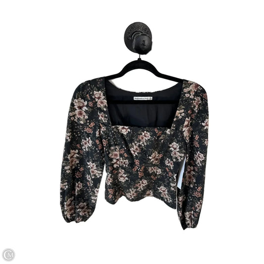 Top Long Sleeve By Abercrombie And Fitch In Black & Cream, Size: Xs