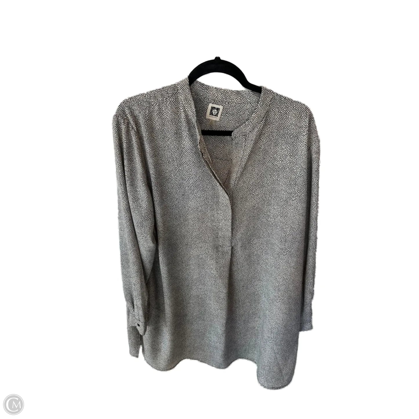 Tunic Long Sleeve By Anne Klein In Black & White, Size: Xl