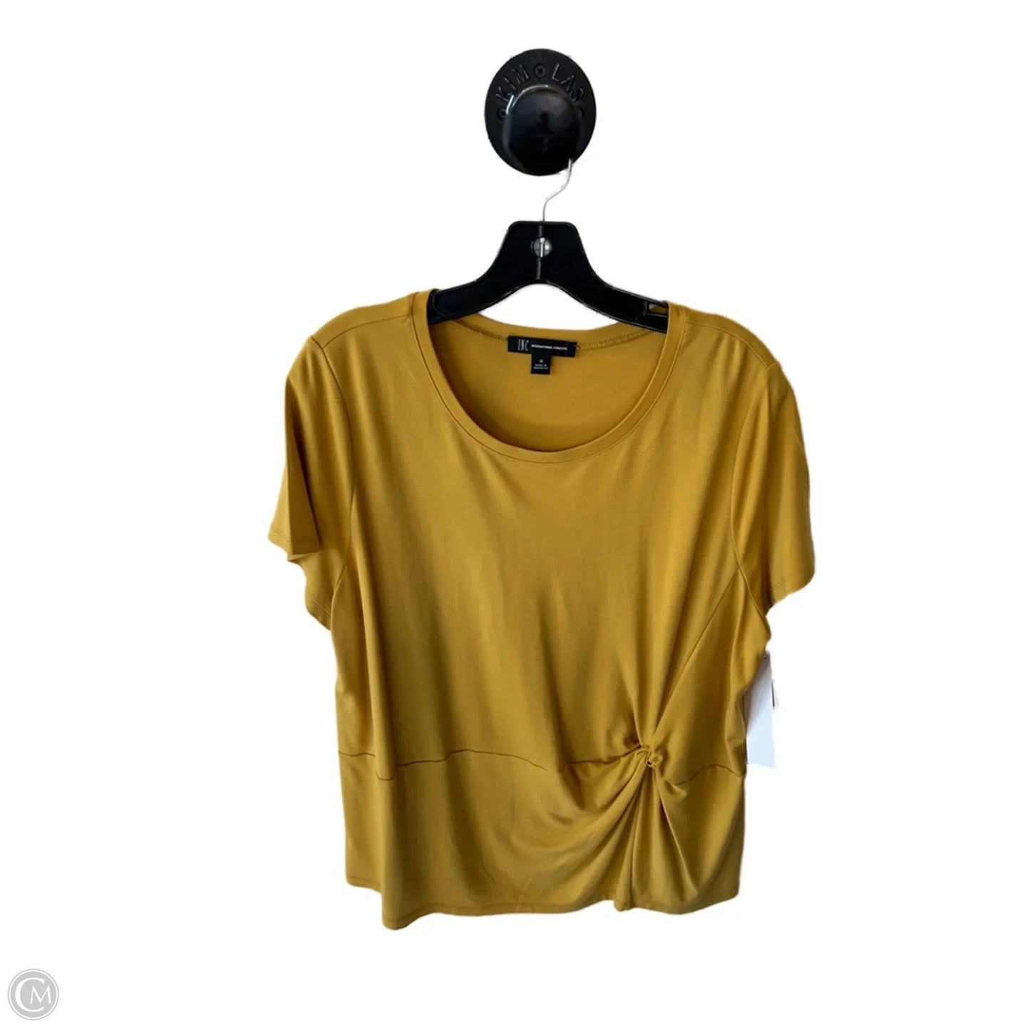Top Short Sleeve By Inc In Yellow, Size: 1x