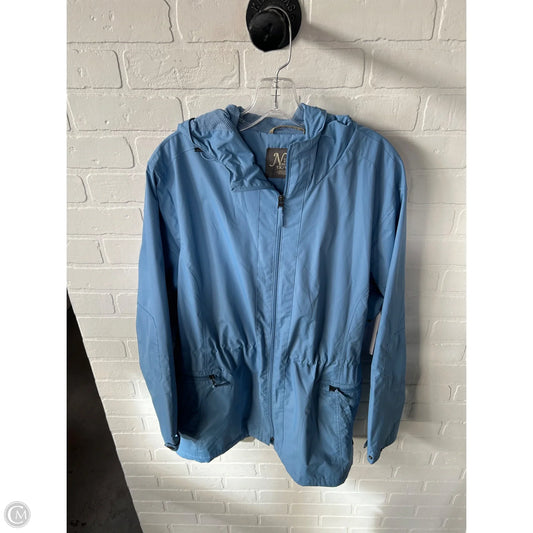 Jacket Windbreaker By Natural Reflections In Blue, Size: 1x