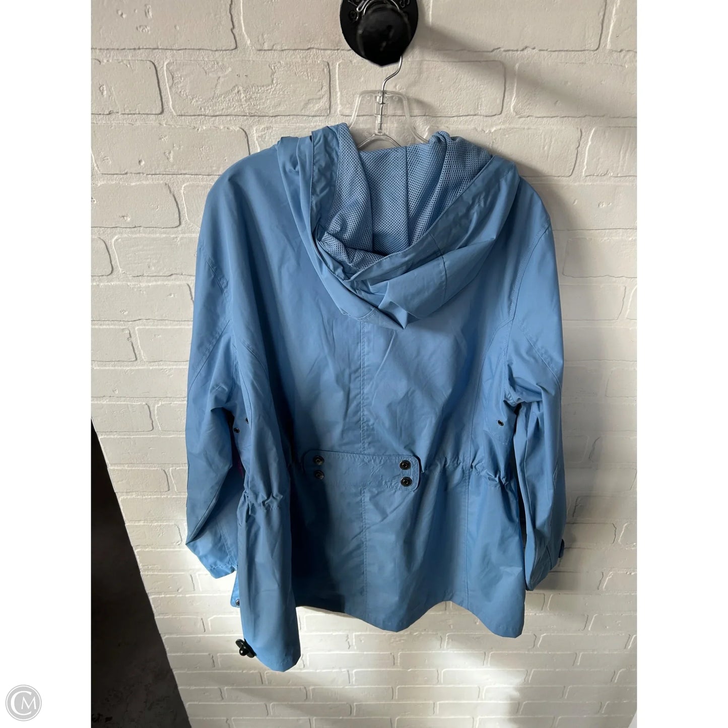 Jacket Windbreaker By Natural Reflections In Blue, Size: 1x