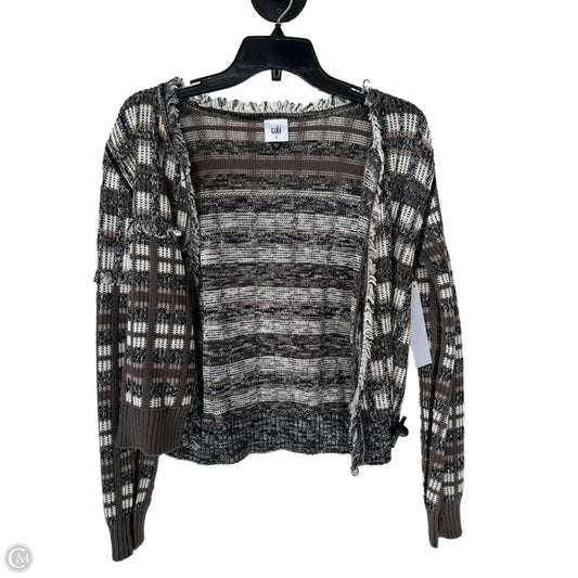 Sweater Cardigan By Cabi In Brown & Cream, Size: S