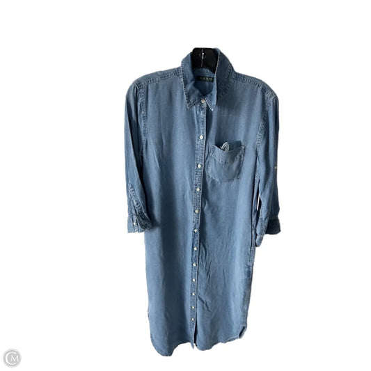 Dress Casual Midi By Lauren By Ralph Lauren In Blue, Size: S