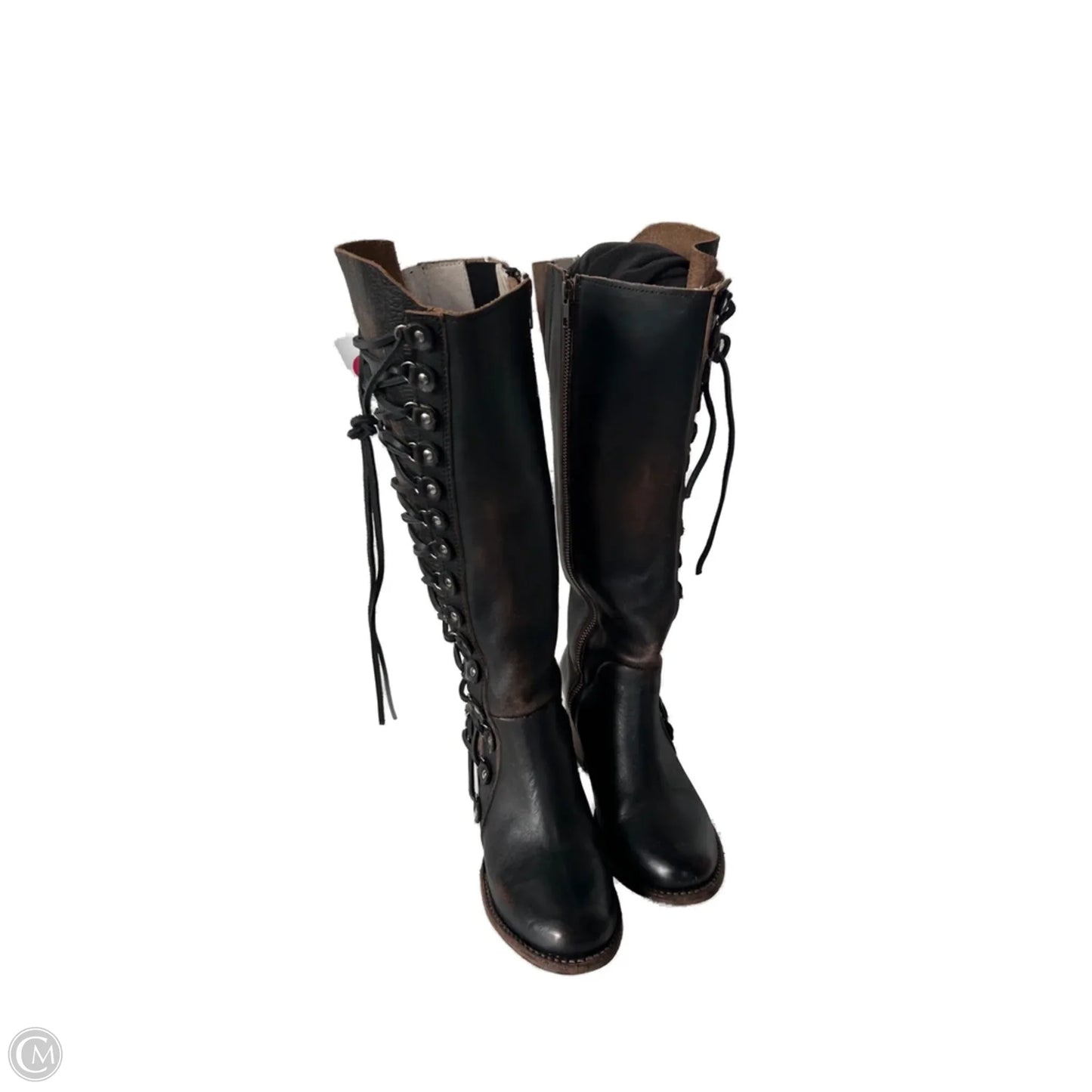 Boots Knee Heels By Freebird In Brown, Size: 7