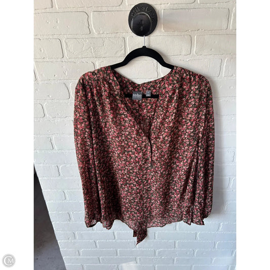 Top Long Sleeve By New York And Co In Orange, Size: Xl