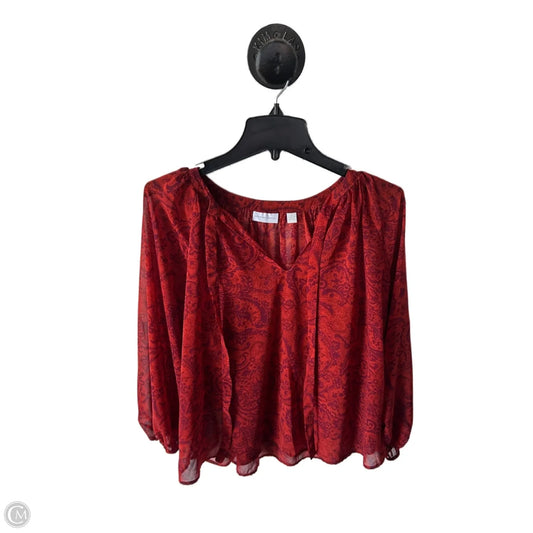 Top Long Sleeve By New York And Co In Orange, Size: M