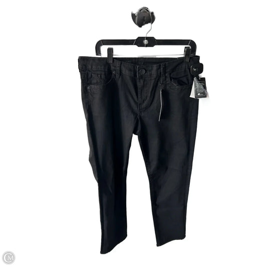 Jeans Straight By Kut In Black Denim, Size: 12