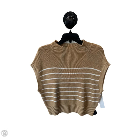 Vest Sweater By Maeve In Tan & White, Size: L