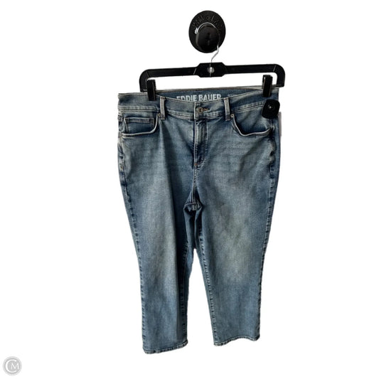 Jeans Cropped By Eddie Bauer In Blue Denim, Size: 10