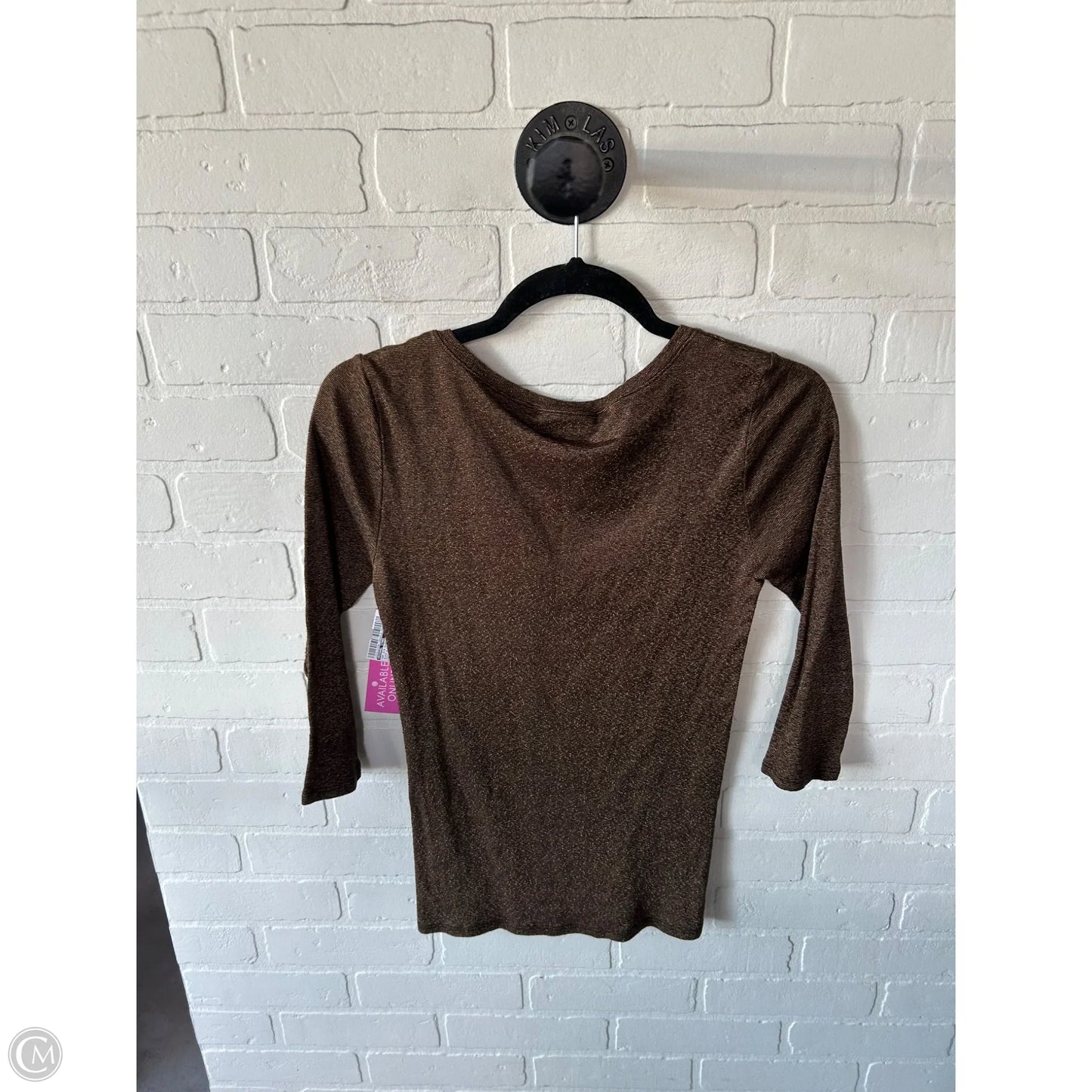 Top 3/4 Sleeve By Michael Stars In Black & Gold, Size: Osfm