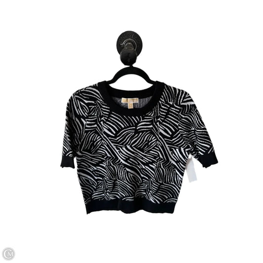 Sweater Short Sleeve By Michael By Michael Kors In Black & White, Size: M