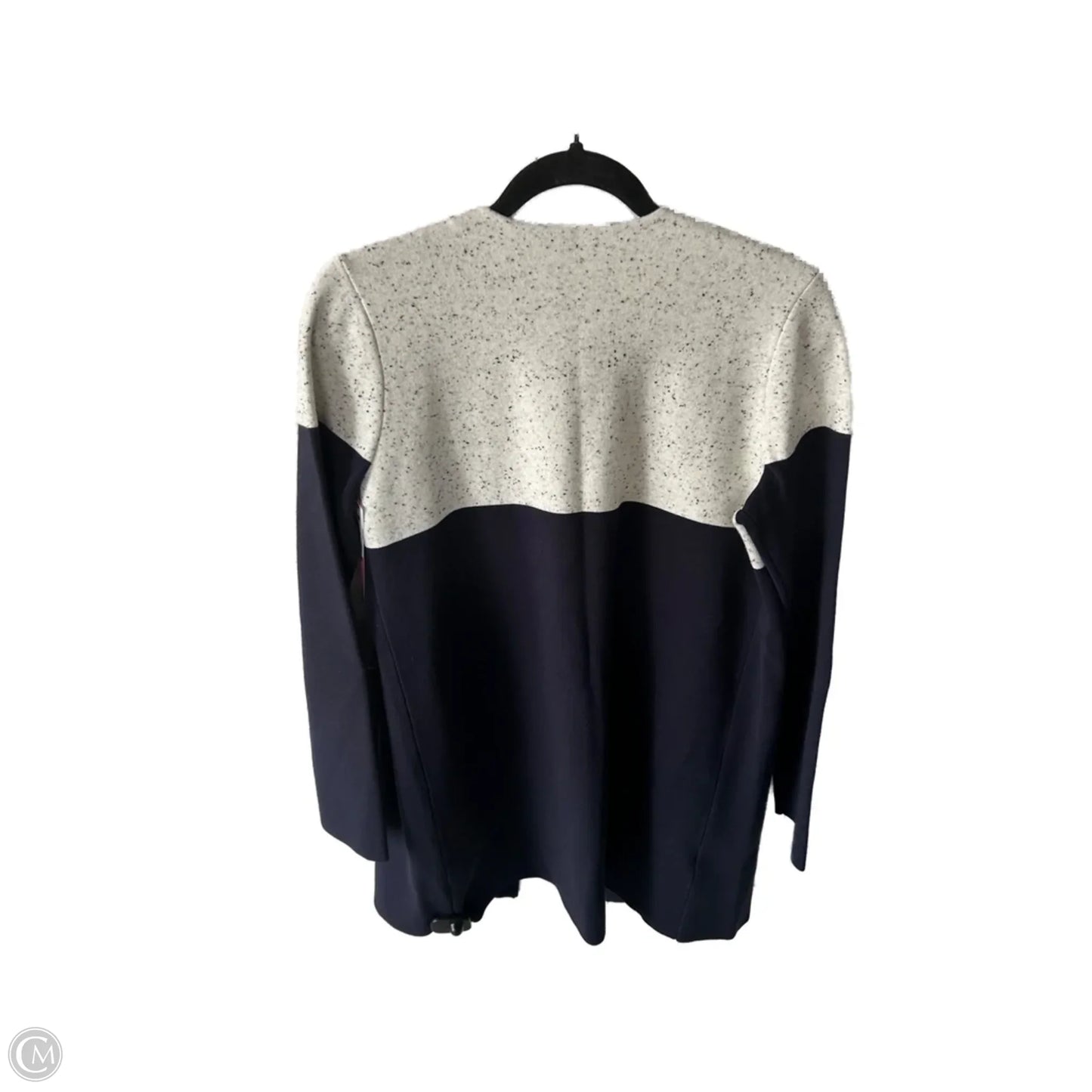 Sweater Cardigan By Ann Taylor In Blue & Grey, Size: S