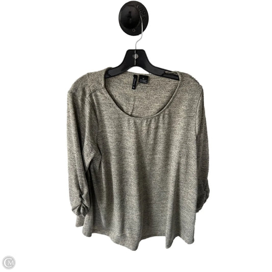 Top Long Sleeve By New Directions In Grey, Size: 1x
