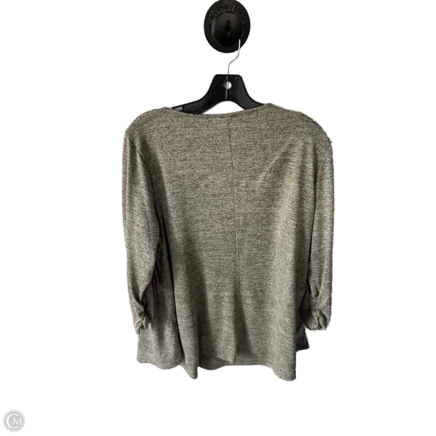 Top Long Sleeve By New Directions In Grey, Size: 1x