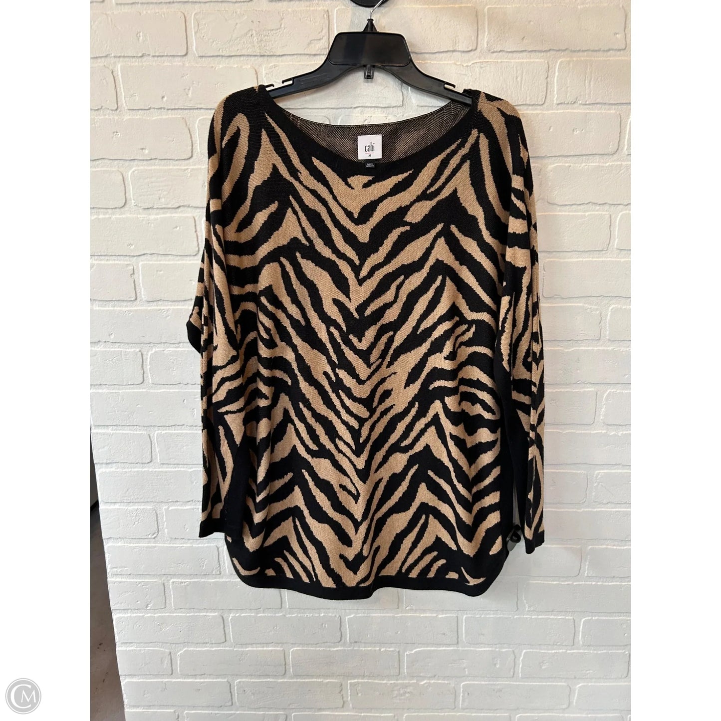 Sweater By Cabi In Black & Tan, Size: M