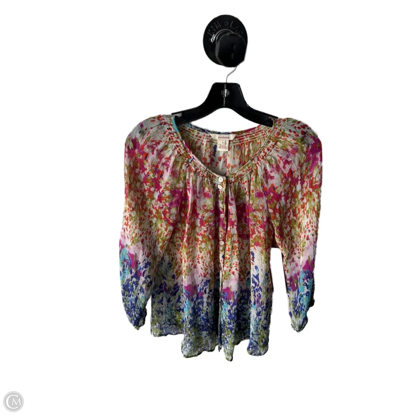 Top Long Sleeve By Sundance In Green & Pink, Size: L