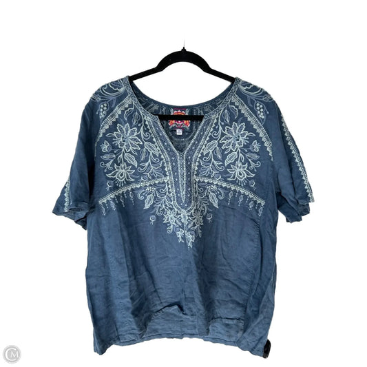Top Short Sleeve By Johnny Was In Blue, Size: M