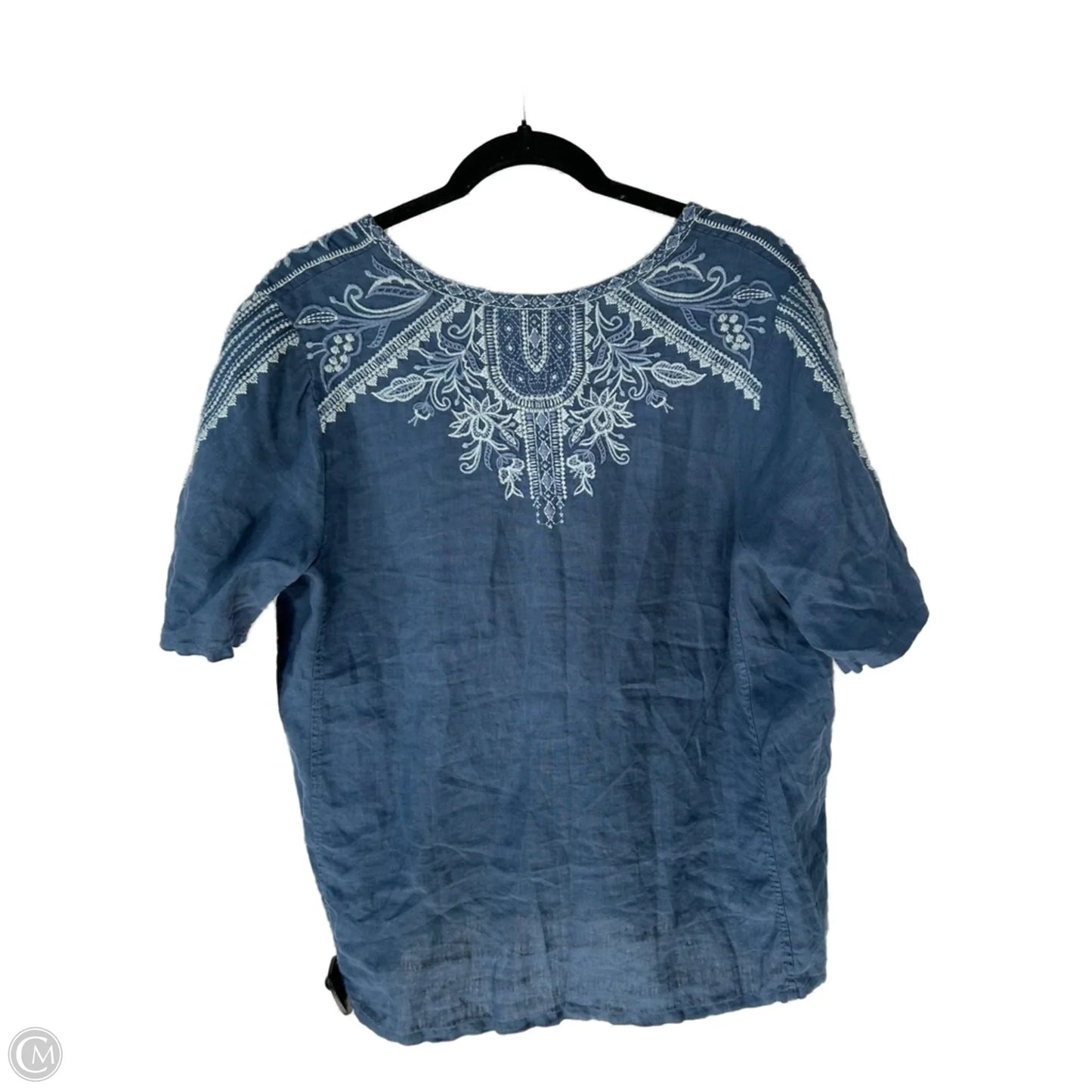 Top Short Sleeve By Johnny Was In Blue, Size: M