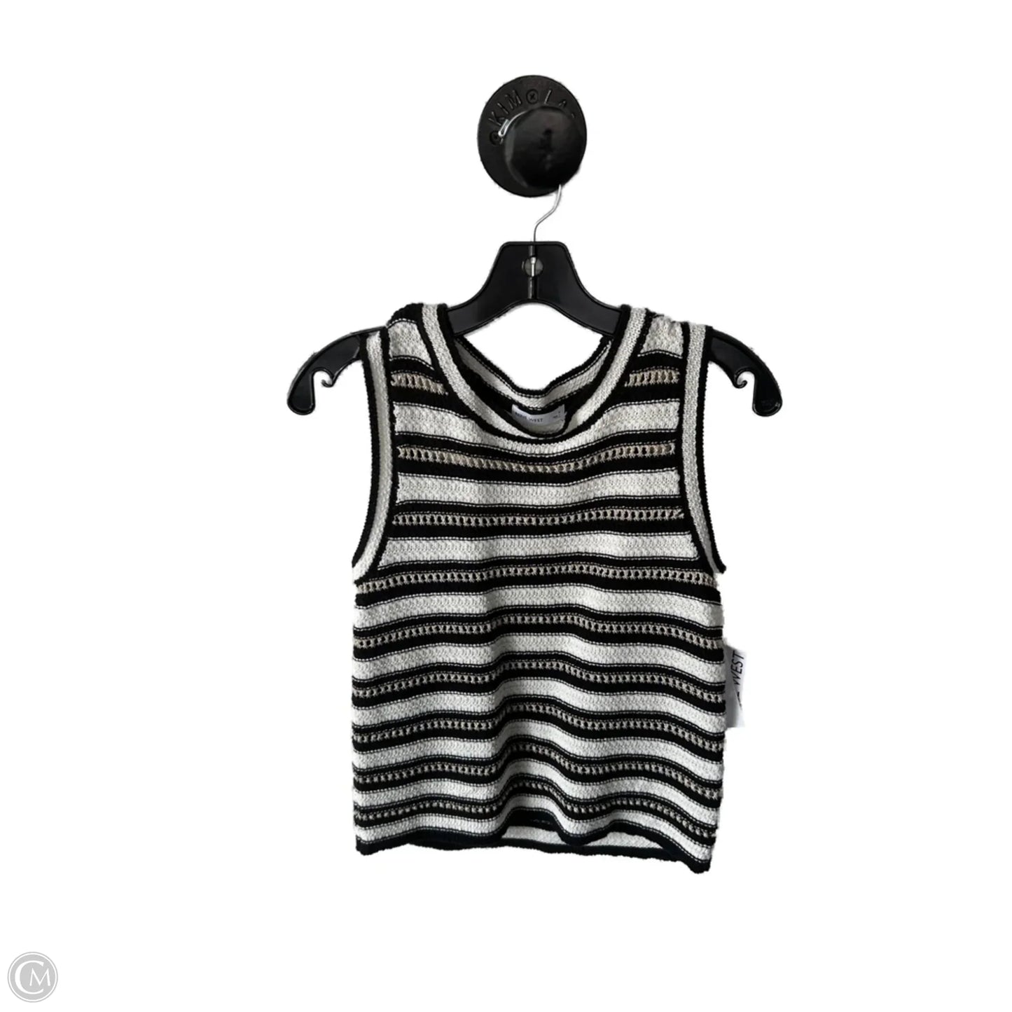 Top Sleeveless By Nine West Apparel In Black & White, Size: S