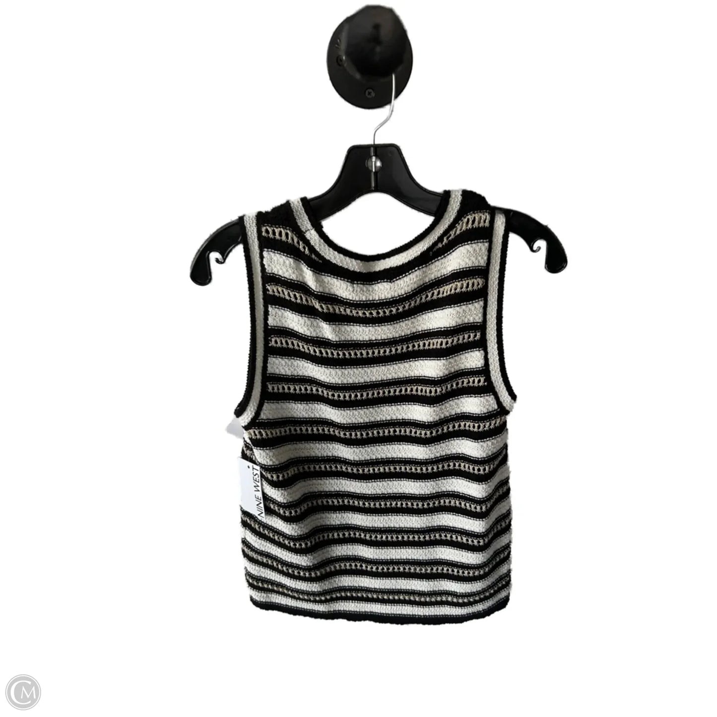 Top Sleeveless By Nine West Apparel In Black & White, Size: S