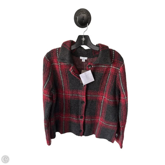 Jacket Shirt By J. Jill In Grey & Red, Size: Xs