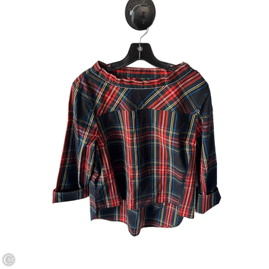 Top Long Sleeve By J. Crew In Black & Red, Size: M