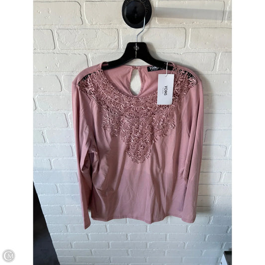 Top Long Sleeve By Cme In Pink, Size: Xxl