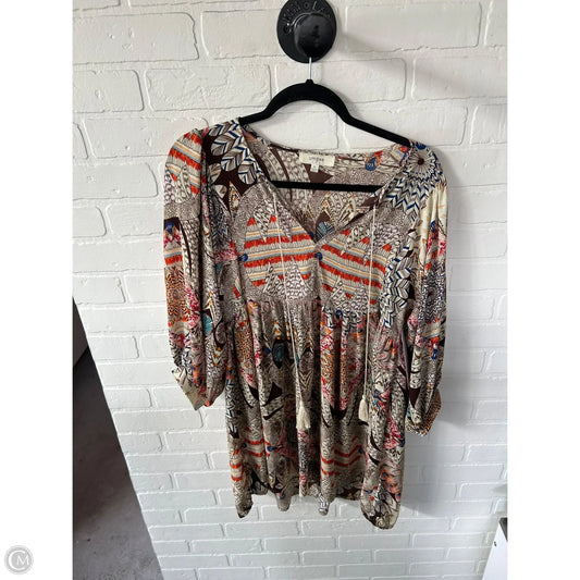 Dress Casual Short By Umgee In Brown & Cream, Size: M