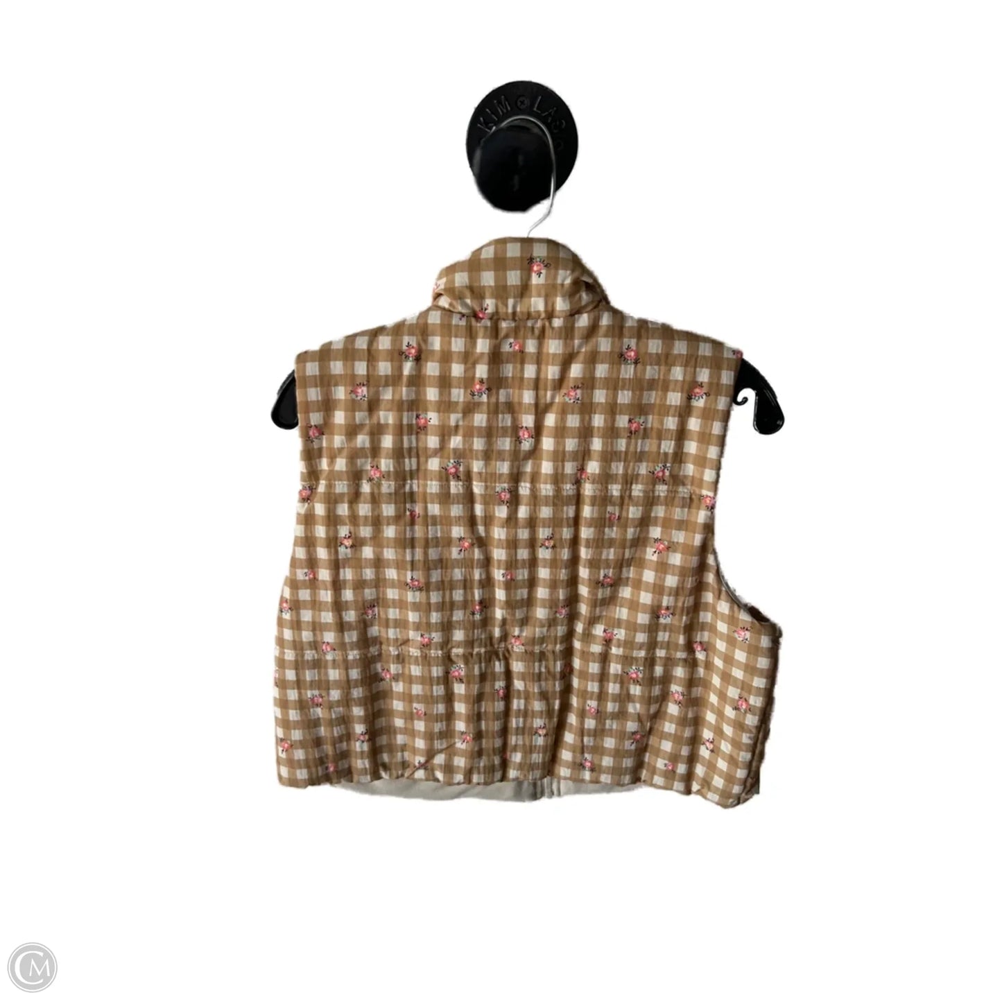 Vest Puffer & Quilted By Love Fire In Brown & Cream, Size: L